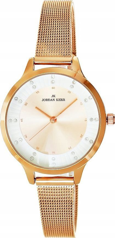 Рачен часовник за жени Jordan Kerr P133W-3, кварцен, не'рѓосувачки челик, роуз голд