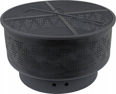Vatër kopshti Master Grill Garden Fire Pit, tas çeliku 59cm, kapak me rrjetë, e zezë