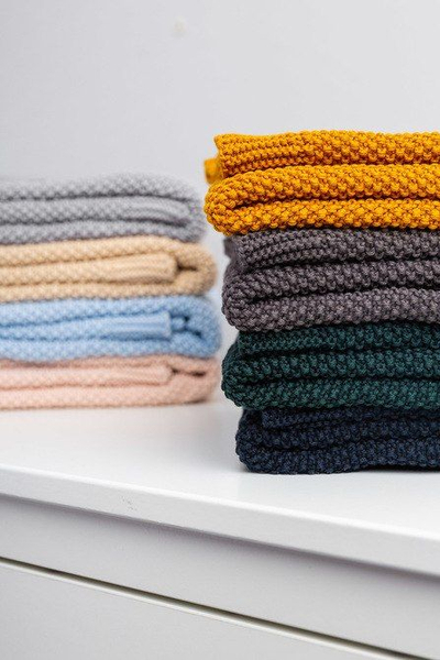 Batanije për bebe Sensillo Knitted Cotton, 80x100 cm, e kaltër e errët