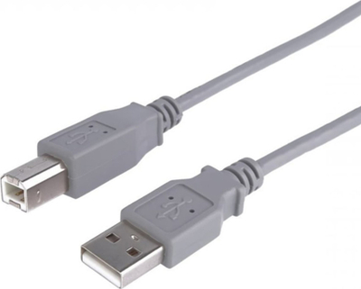 Kabllo USB-A me USB-B, 3m, USB 2.0, gri