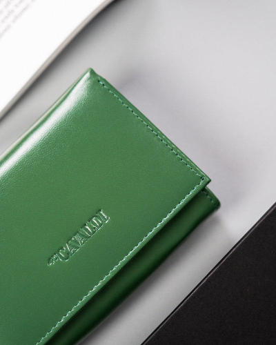 Портфељ за жени Cavaldi Classic, природна кожа, RFID, зелен