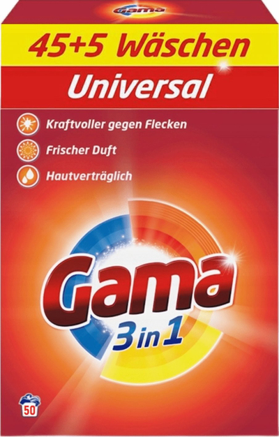 Detergjent pluhur universal Gama, 3 kg, 50 larje