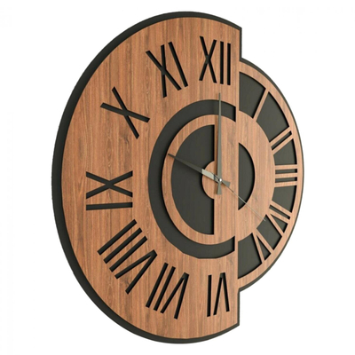 Orë muri metalike + MDF Ø41 cm (HM7454), zezë