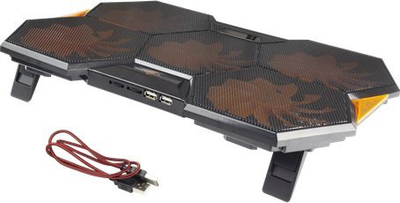 Bazë ftofëse për laptop Deltaco GAM-072, 5 ventilatorë, USB, e zezë
