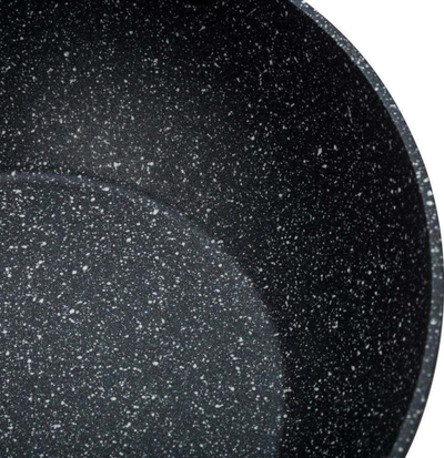 Tigan wok Nava Nature, 28cm, alumini, me efekt guri të zi