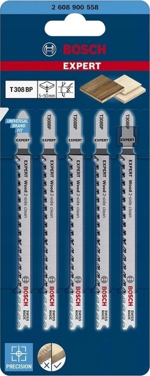 Set teh sharrë druri Bosch T308BP, 5 copë, HCS