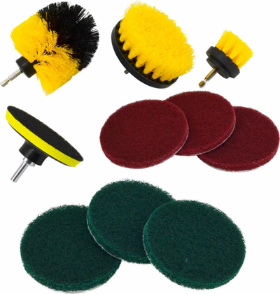 Set furçash pastrimi AWTools, 10 copë, për kaçavidë elektrike, najlon