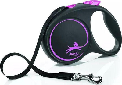 Litar për qen Flexi Black Design, L, 5m, rozë