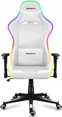 Karrige gaming Huzaro Force 6.2, LED RGB, ergonomike, e bardhë