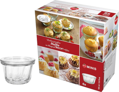 Set kavanozësh Weck Gugelhupf, 165ml, 6 copë, xham transparent