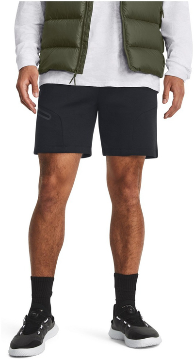 Pantallona të shkurtra Under Armour Unstoppable Fleece për meshkuj, me xhep cargo, të zeza