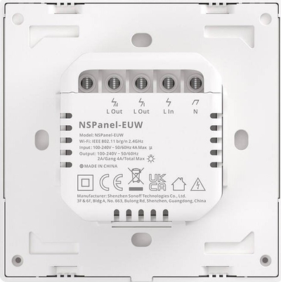 Çelës inteligjent muri Sonoff NSPanel, ekran 3.5", Wi‑Fi, i bardhë