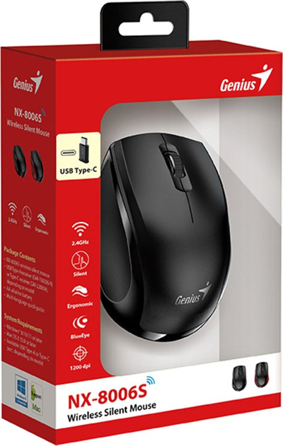 Maus Genius NX-8006S, Type-C, 1200DPI, i zi