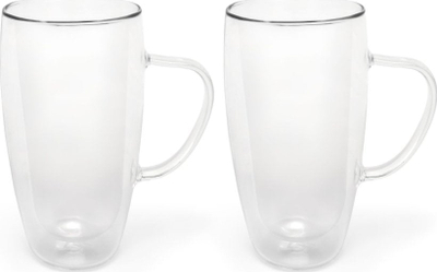 Сет чаши за латe макијато Бредемајер 165015, 400 ml, стакло со двојни ѕидови, транспарентно