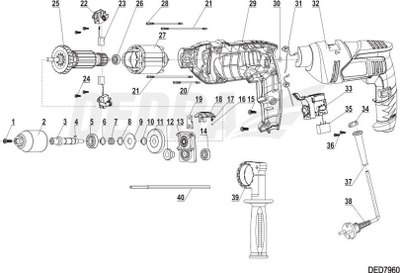 Mbajtës furçash DEA XDED7960.22, për motor elektrik, metal, ngjyrë ari