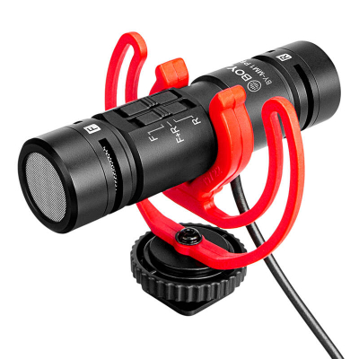 Mikrofon shotgun Boya BY-MM1 Pro, për kamera dhe smartphone, TRRS 3.5 mm, i zi