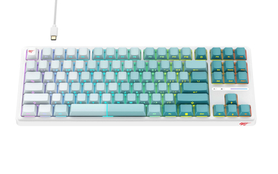 Tastierë Havit KB901L -  USB, e bardhë/gjelbër