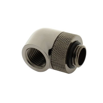 Lidhës këndor PC XSPC G1/4 90 Rotary V2, rrotullim 360°, black chrome