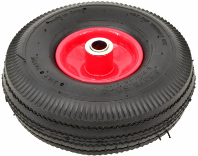 Rrotë pneumatike AW 10"x3.50-4, për karrocë, me bërthamë metalike, e zezë kuqe