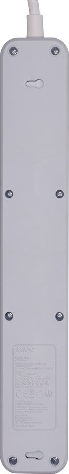Shirit zgjatues Savio LZ-11, 4 priza, 2x USB, 1.5m, i bardhë