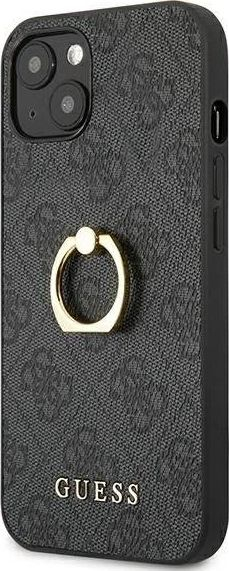 Këse telefoni Guess Logo me unazë mbajtëse, për iPhone 13 Mini, gri