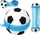 Penar silikon Starpak Football, formë topi, me zinxhir, shumëngjyrësh
