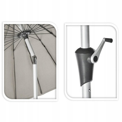 Çadër dielli Sunshade Shanghai, 270 cm, me crank, ngjyrë taupe