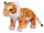 Lodër pellushi Indian Tiger, 35cm, tigër në këmbë, portokalli