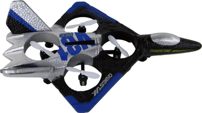 Aeroplan luftarak me pult Leantoys Qwest Airpower, me 4 helika, argjendtë blu