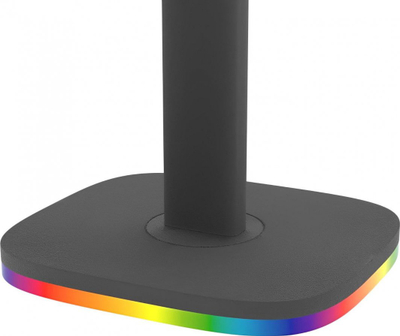Mbajtëse për kufje Mozos D10, RGB, plastike, e zezë
