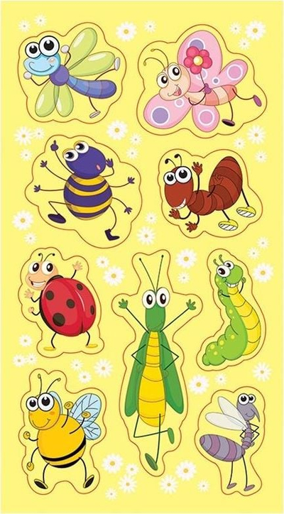 Stickers ngjitës Insect Stickers, shumëngjyrëshe