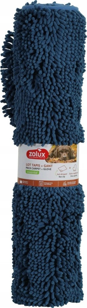 Set peshqir për qen Zolux, microfiber 100x70 cm, me dorezë tharëse, blu