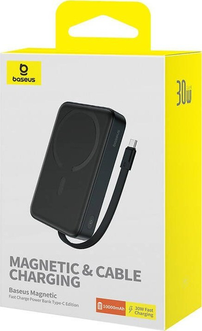 Power bank Baseus Magnetic Mini, 10000mAh, karikim i shpejtë 30W PD, me magnet, e bardhë
