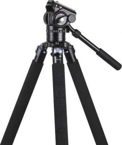 Stativ karboni Sirui R-3213X VH-10, set tripod video, ngjyrë e zezë