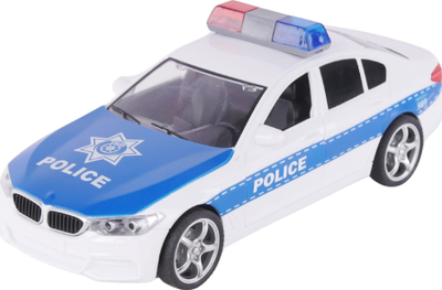 Lodër makinë policie Rui Jia Maksik, 1:16, me drita edhe zëra, bardh e kaltër