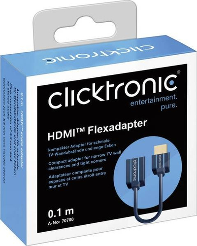 Adapter kabllo HDMI Clicktronic Flex Adapter 0010, zgjatëse 10 cm, Ethernet, izolim i dyfishtë