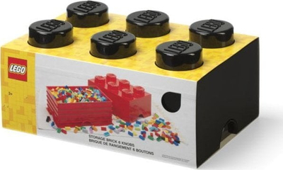Kuti organizuese LEGO Storage Brick 6, plastike, për lodra, e kuqe me të zeza