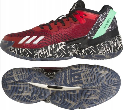 Atlete basketbolli Adidas D.O.N. Issue 4 IF2162, me mesh sintetike, taban për parket, të kuqe