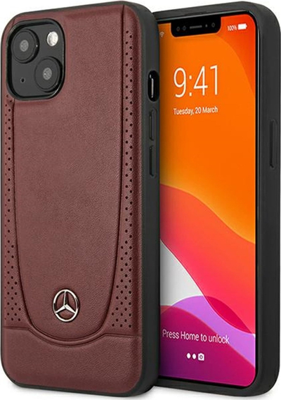 Kllëf telefoni Mercedes MEHCP15SARMRE, për iPhone 15 6.1", lëkurë, i kuq