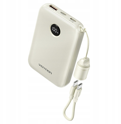 Power bank Vention FKAN0 C, 10000mAh, 22.5W, bezhë