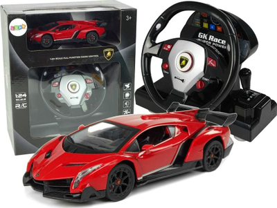 Makina me telekomandë Lamborghini Veneno, shkallë 1:24, 2.4G, e kuqe