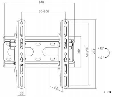 Ѕиден држач за ТВ BRATECK KL31-22T, 23"-43", 45kg, црн