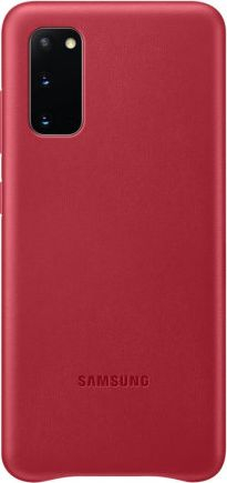 Maskë telefoni Samsung Leather Cover Galaxy S20, lëkurë, e kuqe