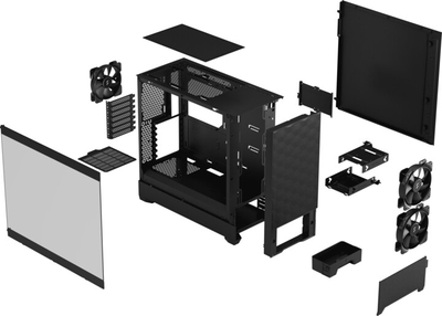Kasë kompjuteri Fractal Design Pop Air Black TG Clear Tint