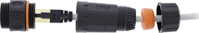 Lidhës rrjeti InLine Cat.6A, IP68, 2x RJ45 F F, i zi