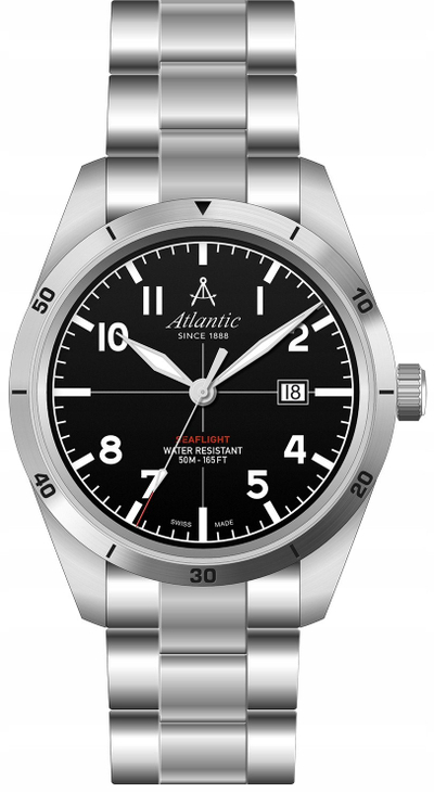 Orë dore Atlantic Seaflight 70356.41.65, quartz, 5 ATM, ngjyrë argjendi