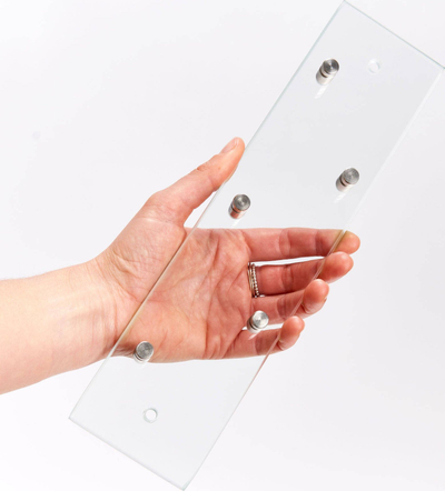 Mbajtëse çelësash Zeller Key Board 13884, xham dhe çelik inox, 30 cm, argjend