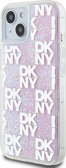 Mbrojtëse telefoni DKNY Liquid Glitter Multilogo, për iPhone 15 14 13, TPU PC, rozë