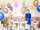 Balonë me xhiraf PartyDeco, 80x102cm, krem me ari