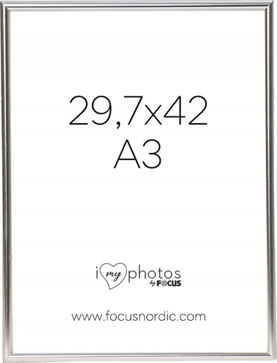 Kornizë foto Focus Can-Can Shiny Silver, A3 29.7x42 cm, alumin, argjendt me shkëlqim